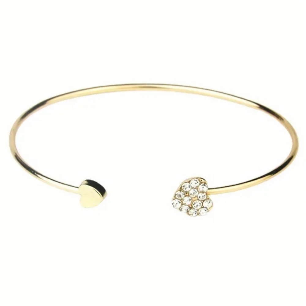 Gold Rhinestone Heart Bracelet - Picture 3 of 3